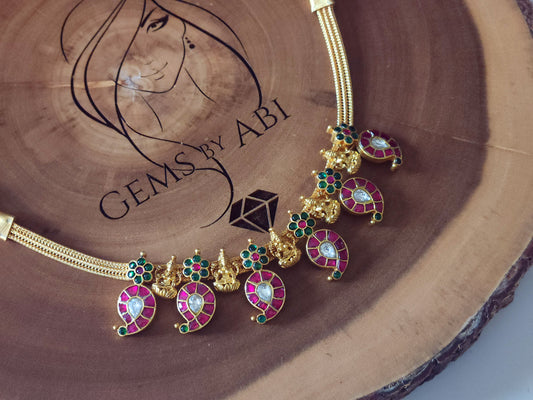 Mango shape Jadau necklace