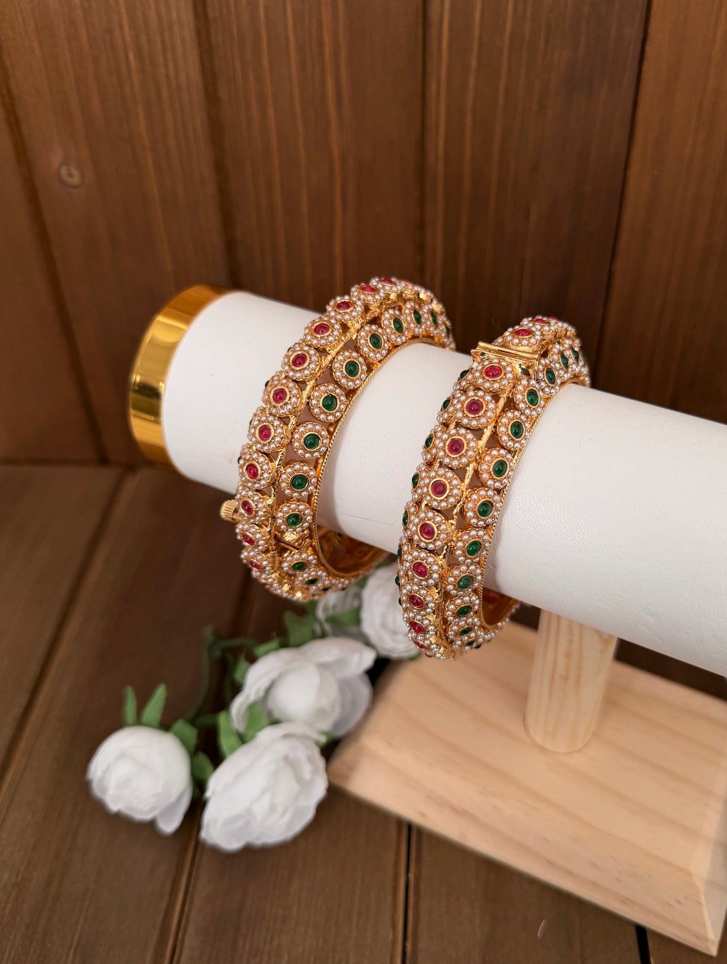 Statement pearl bangles