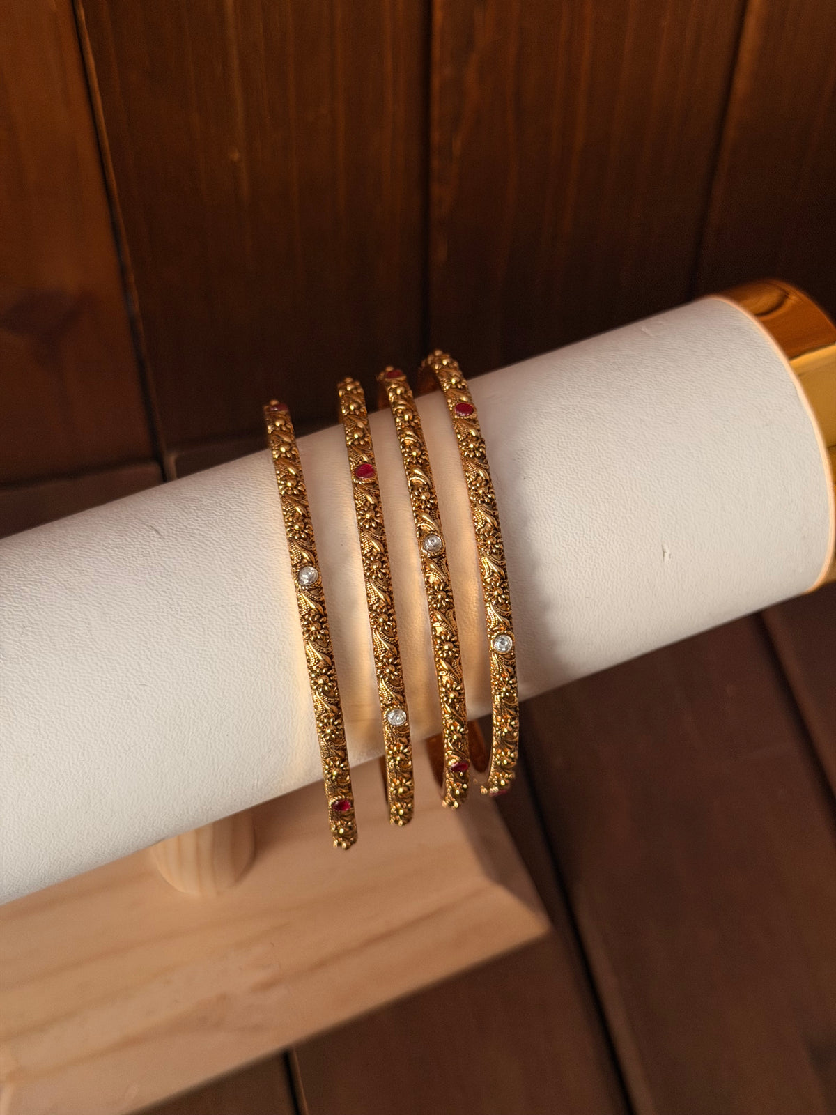 Simple matte gold bangles