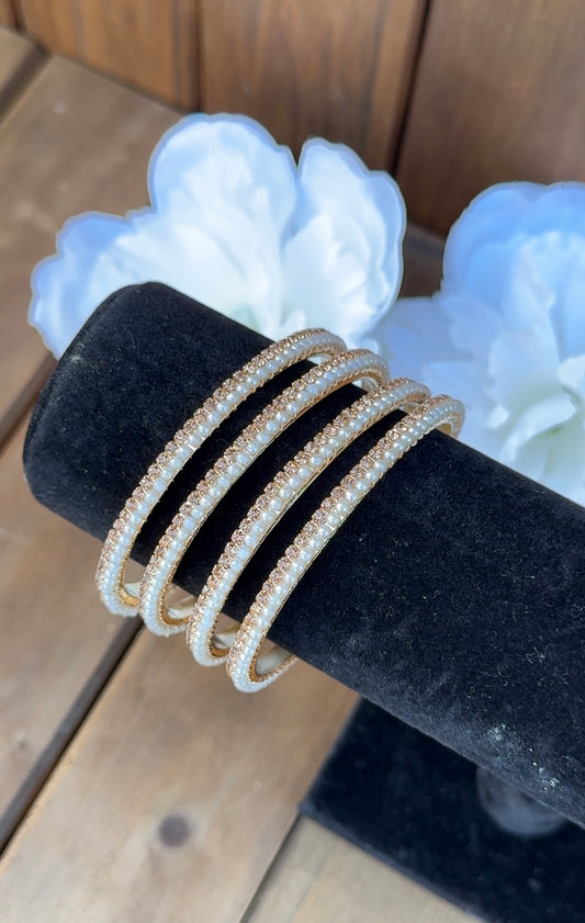 Gold and Pearl Bangle