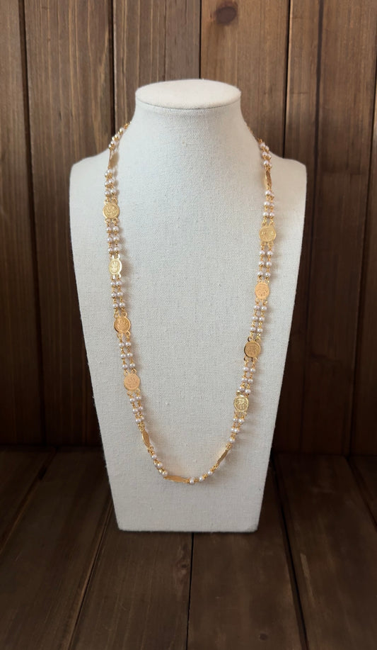 Coin and Pearl Necklace
