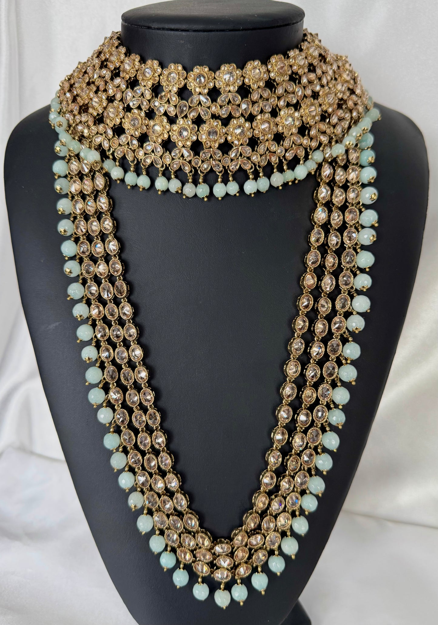 Light Blue Floral Bridal Set (Used)