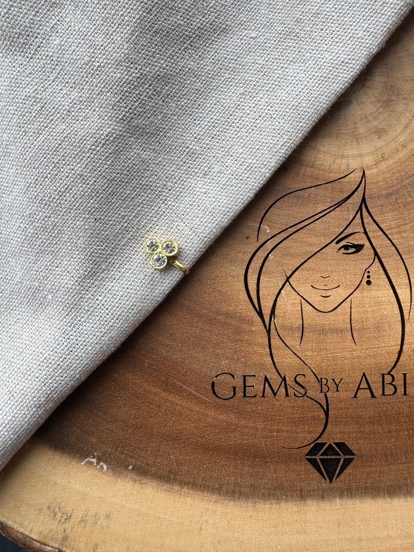 Three Stone Araku Nose Pin