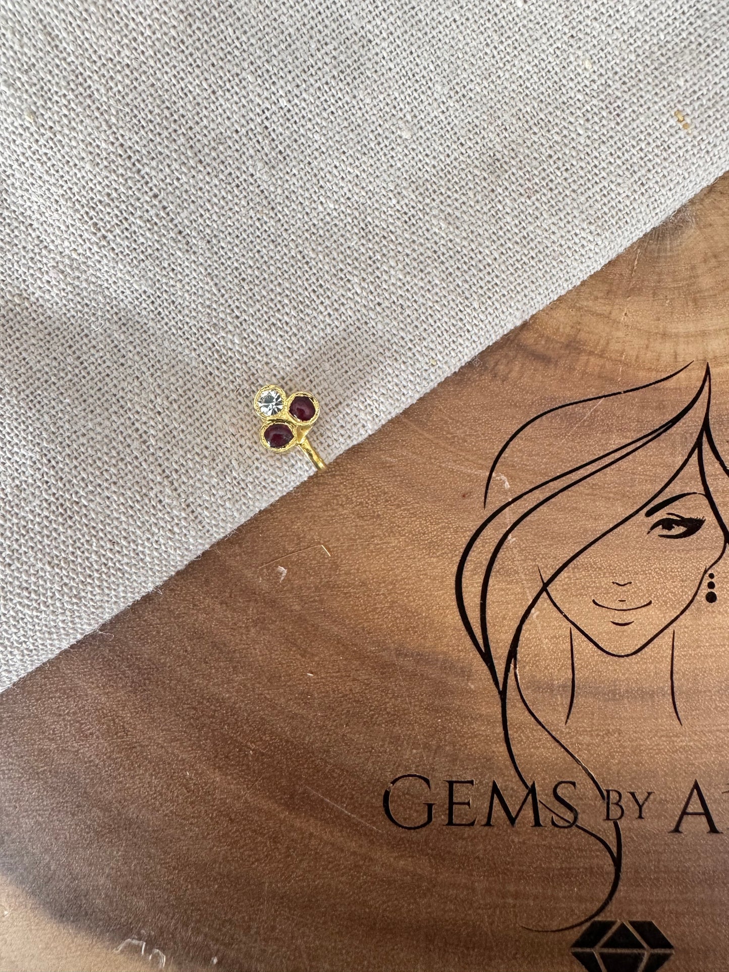 Three Stone Araku Nose Pin