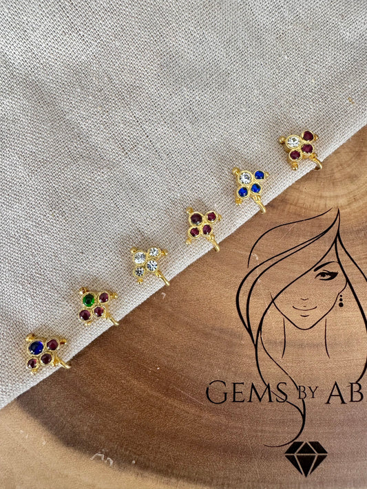 4 Stone Araku Nose Pin