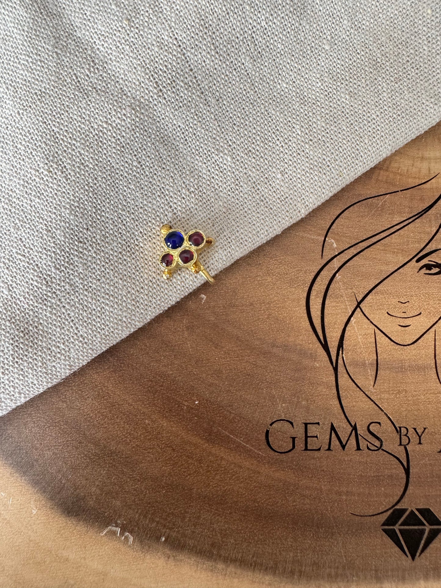 4 Stone Araku Nose Pin