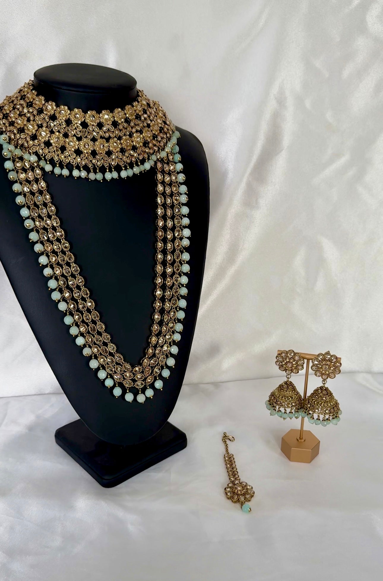 Light Blue Floral Bridal Set (Used)