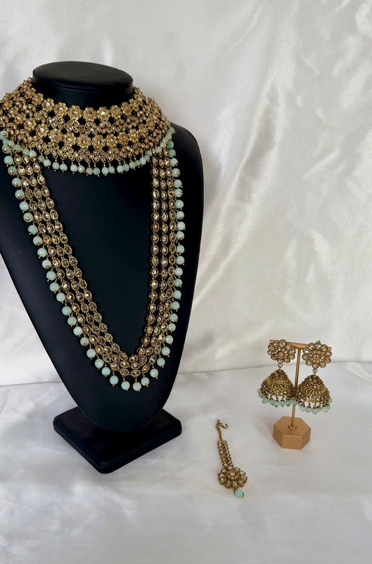 Light Blue Floral Bridal Set (Used)