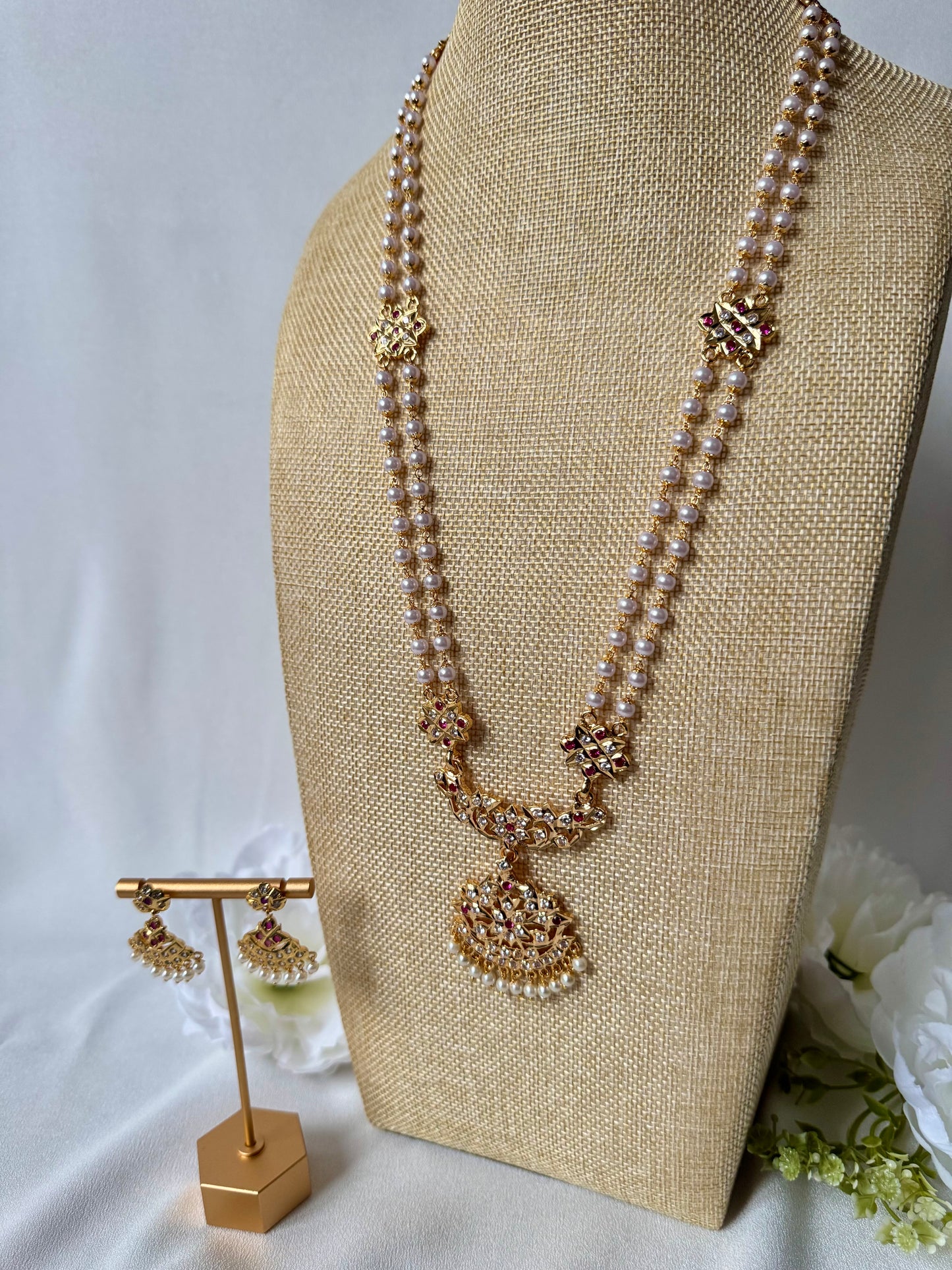 Impoun Pearl Long Necklace Set