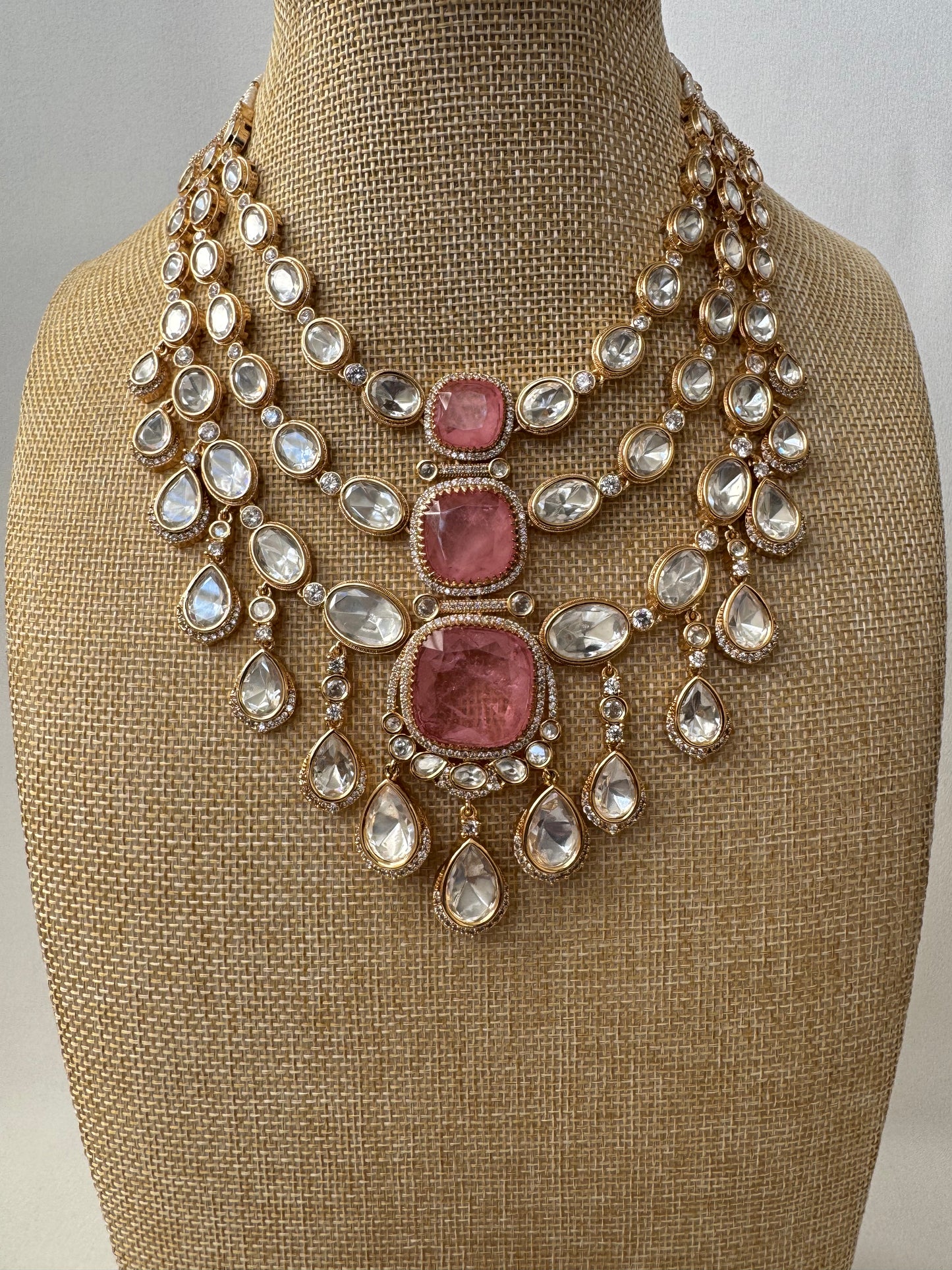 Uncut Polki Layered Necklace Set
