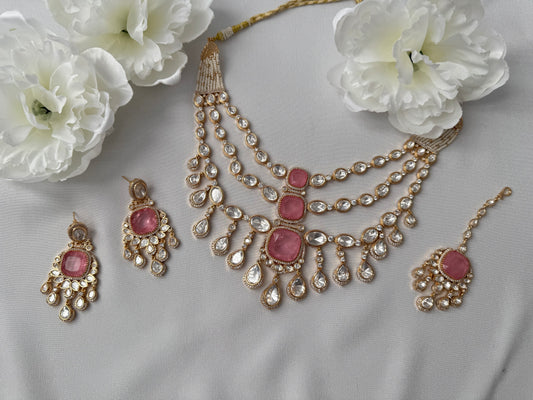 Uncut Polki Layered Necklace Set