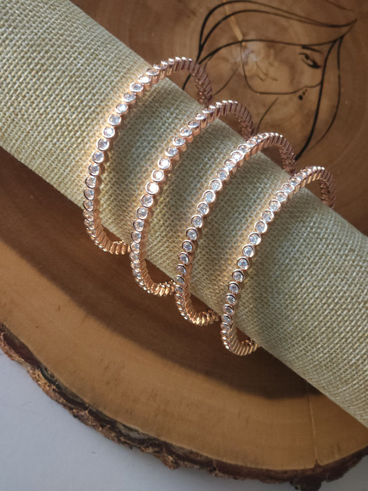 CZ Rose Gold Bangles II