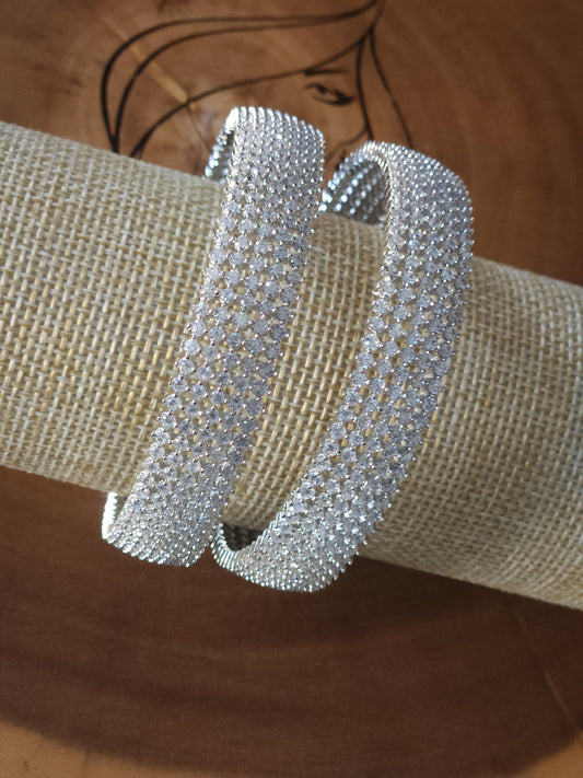 CZ Silver Bangles I
