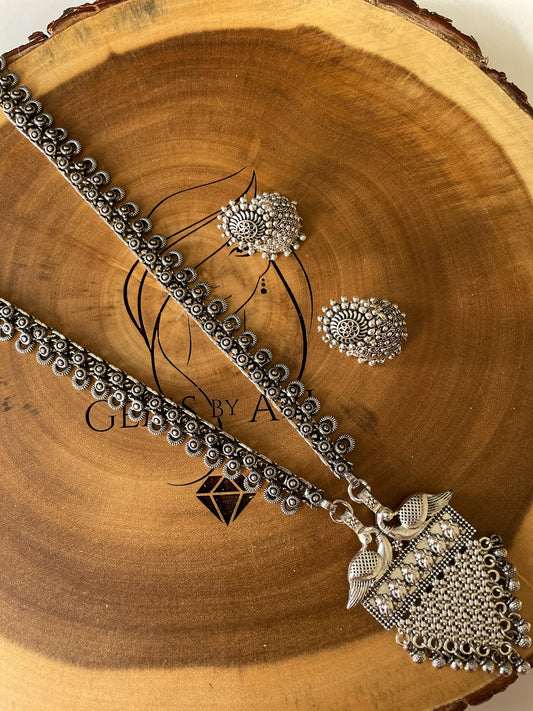Oxidized Silver Necklace Set