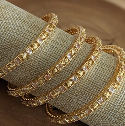 Polki Gold Polish Bangles