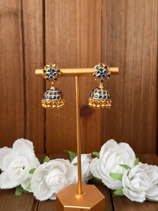 Impoun Blue Small Jhumkas