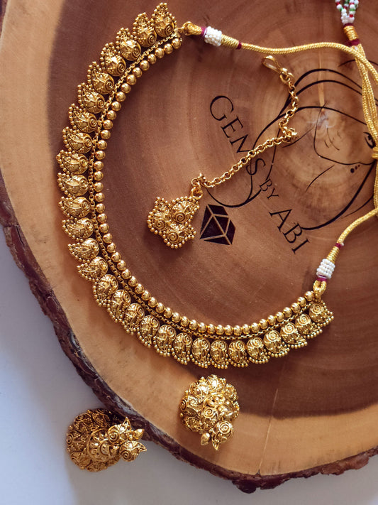 Antique Gold Statement necklace set