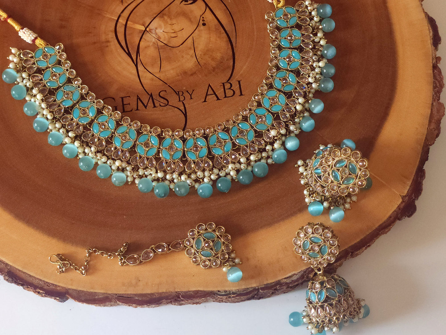 Polki necklace set with Jumkas I