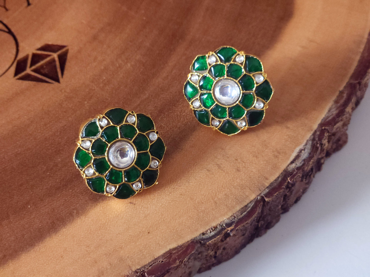 Kundan statement studs