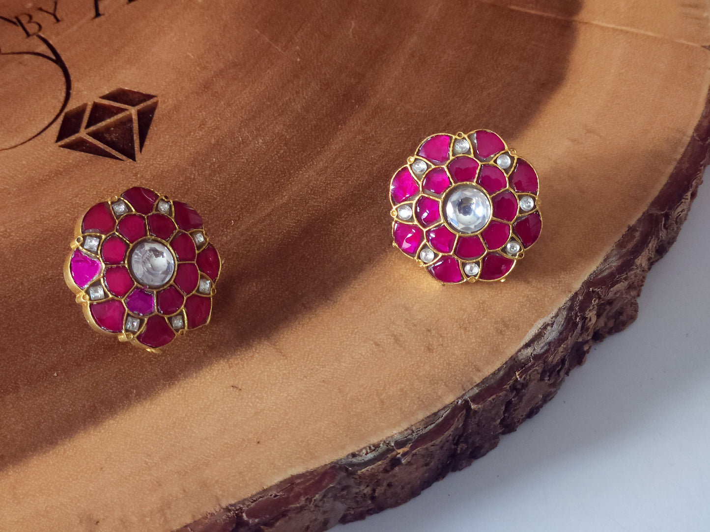 Kundan statement studs