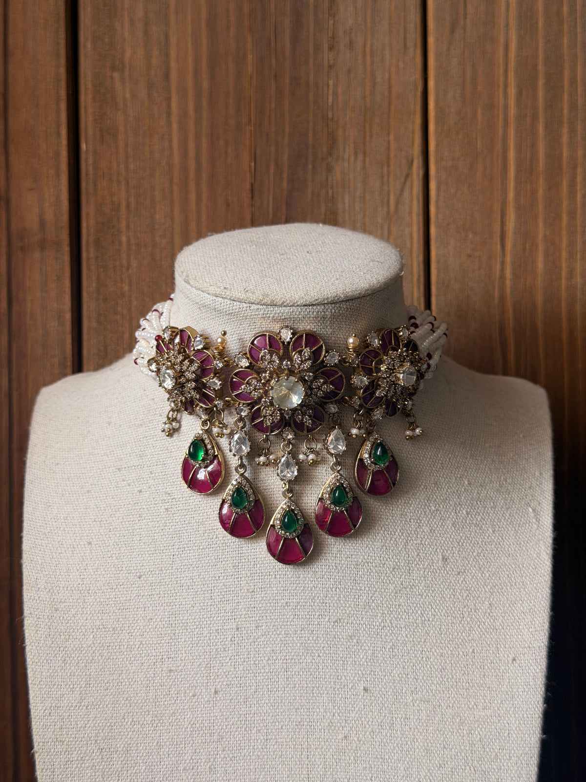 Uncut Polki Flower Set