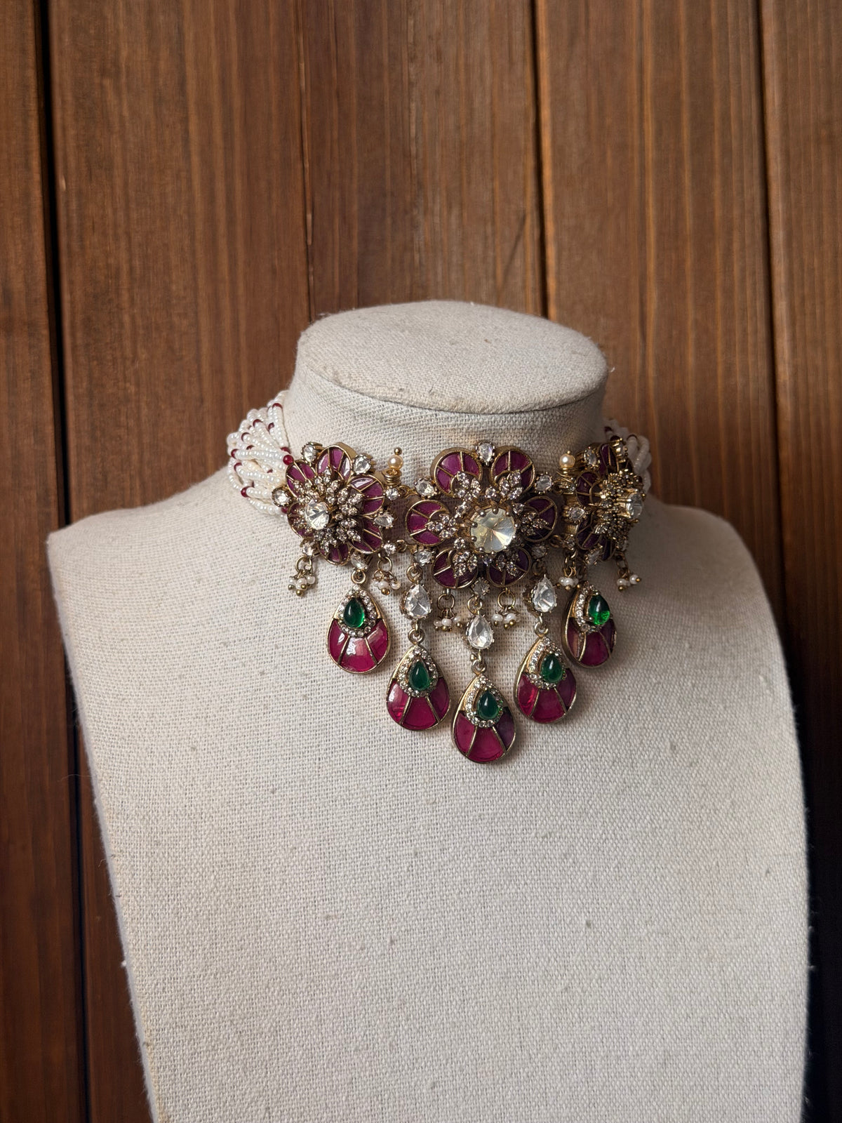 Uncut Polki Flower Set