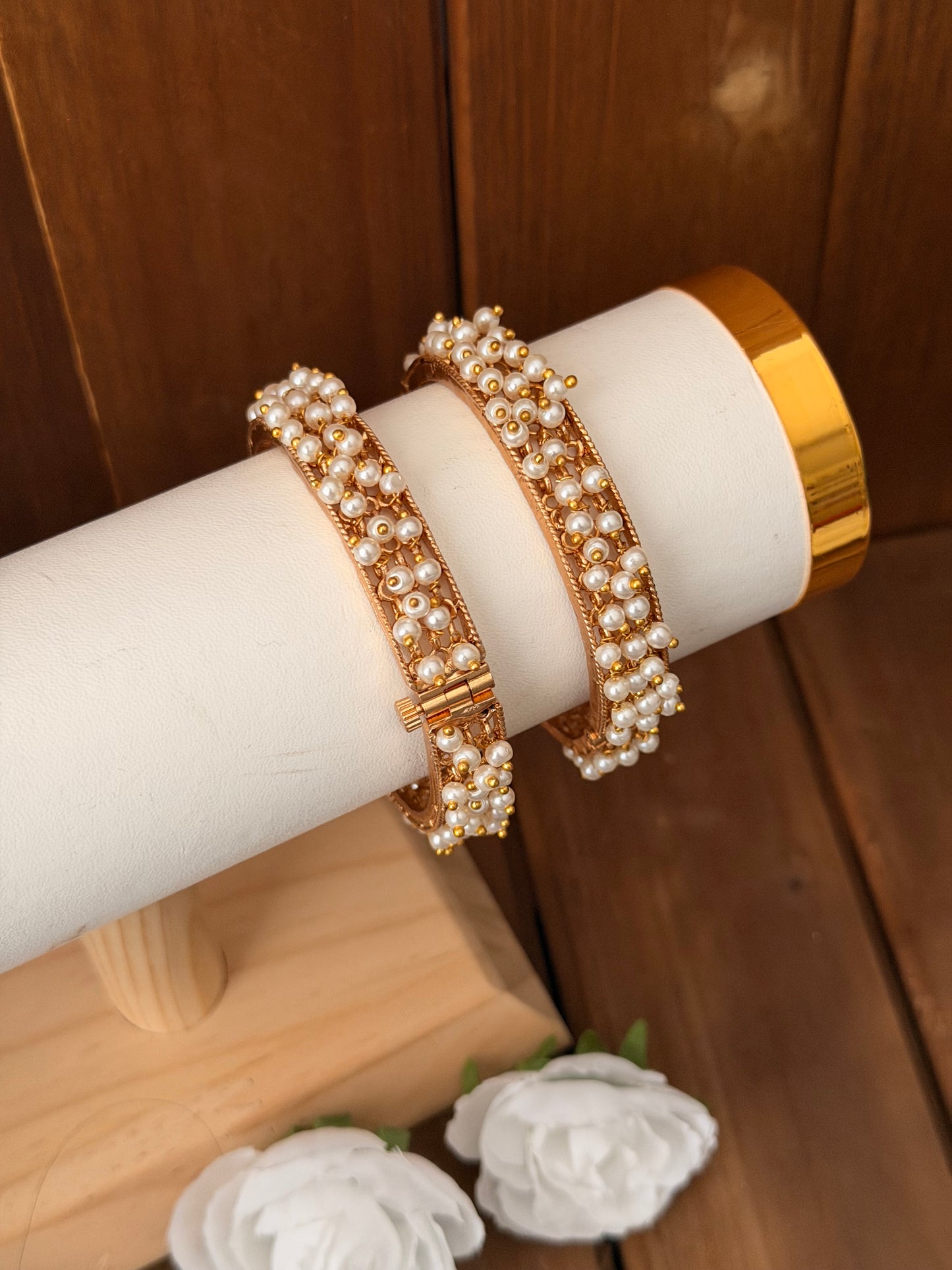 Pearl Screw Bangles