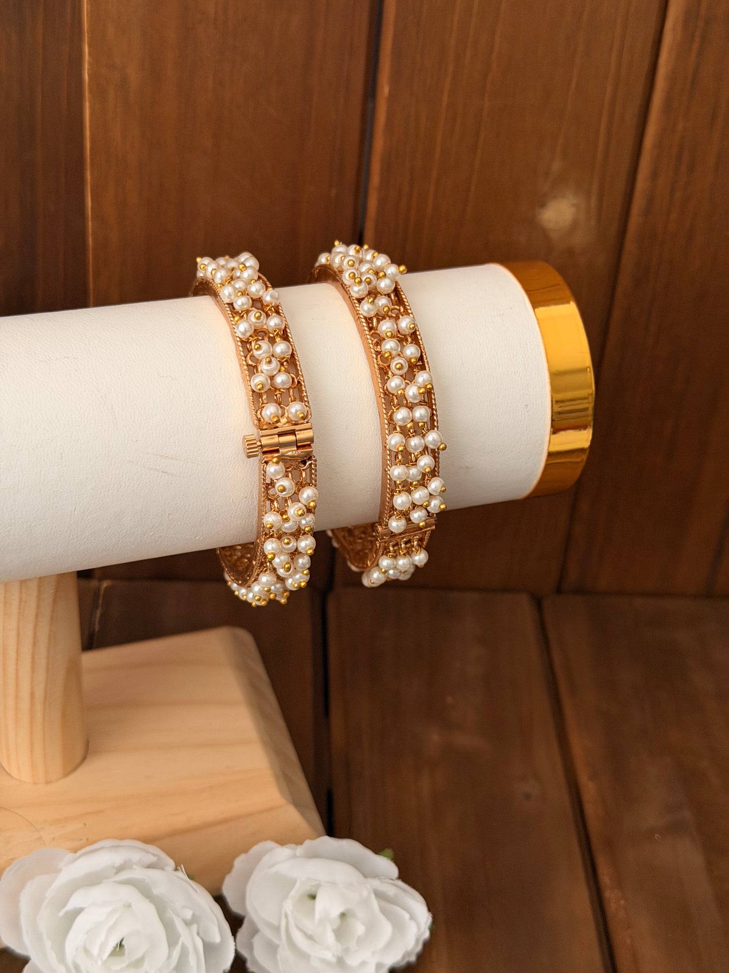 Pearl Screw Bangles