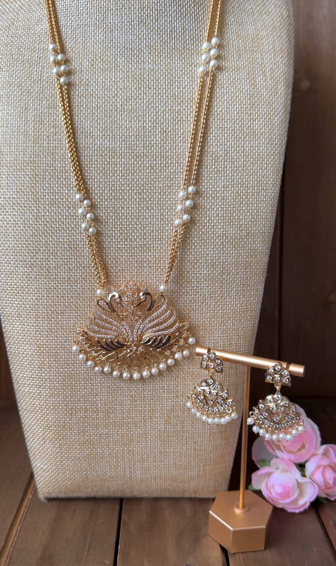 Large Impoun Pathakam Necklace Set