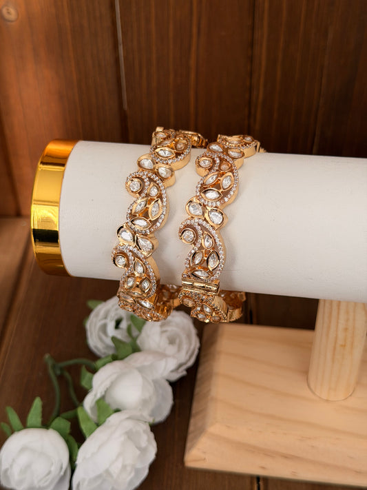 Uncut polki statement bangles