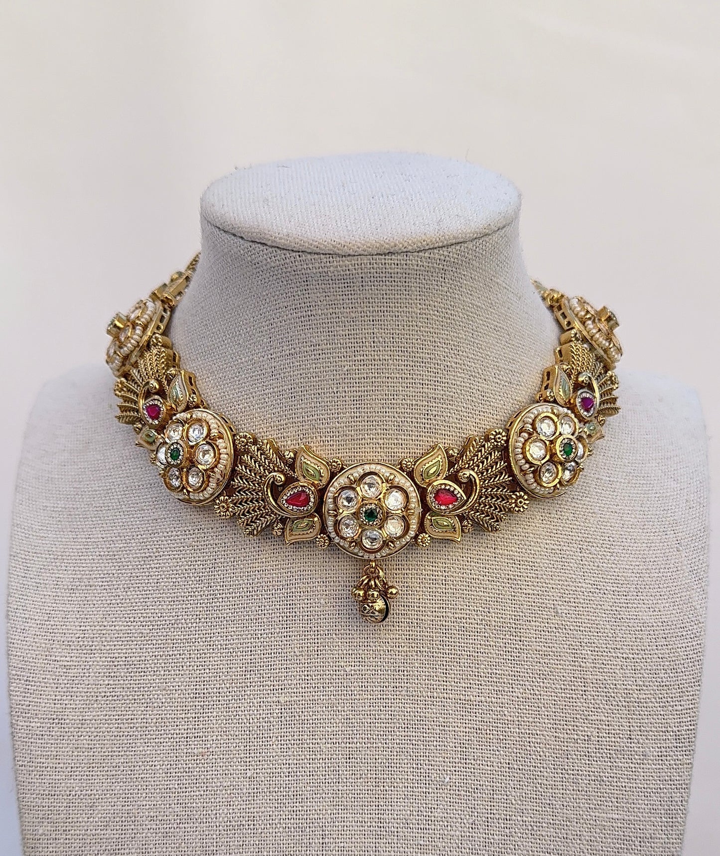 Kundan Enamel Necklace Set