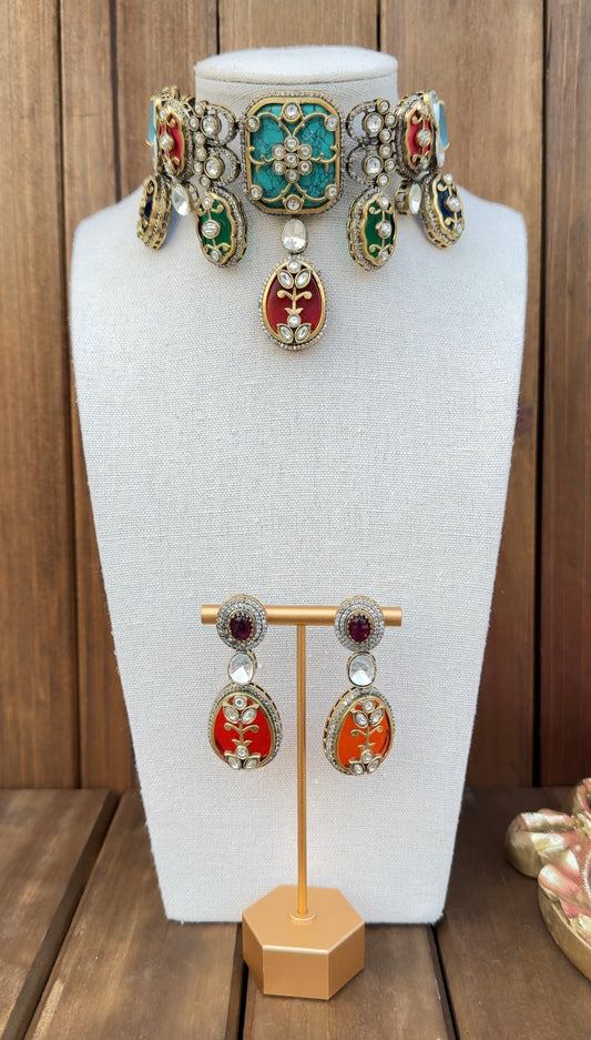 Multicolour Statement Choker Set