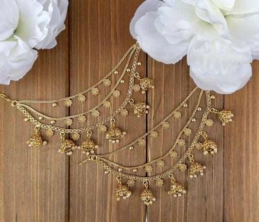 Layered Floral Ear Chain