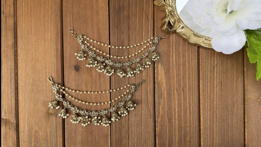 Polki Hanging Jhumka Ear Chain