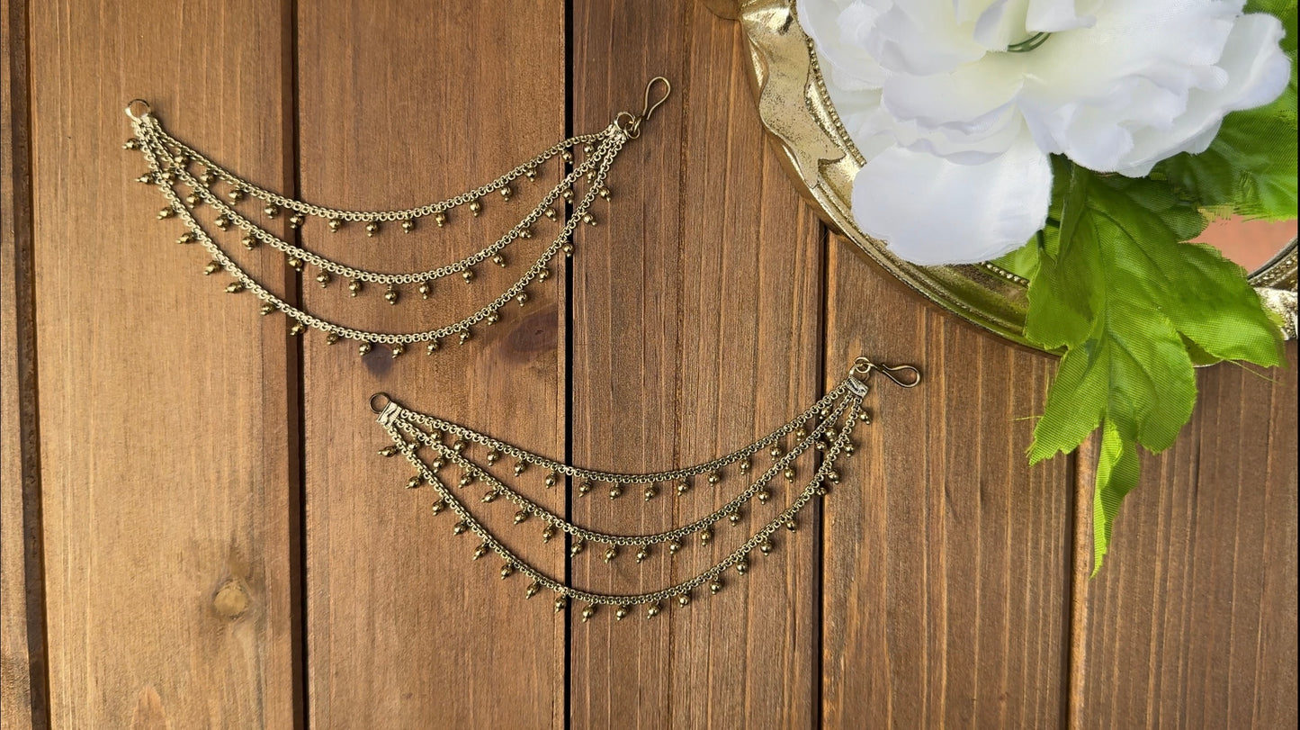 3 Layer Hanging Pearl Ear Chain