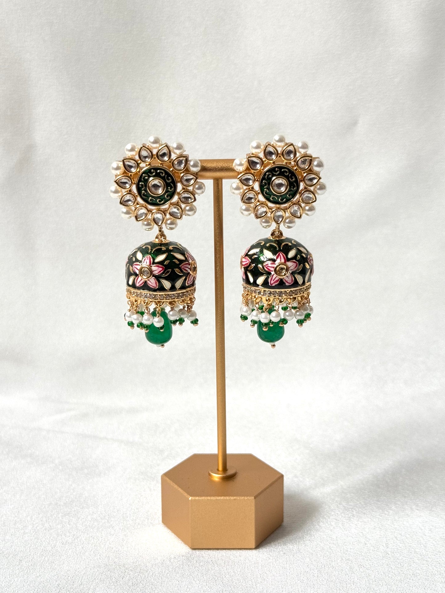 Enamel Flower Jhumka