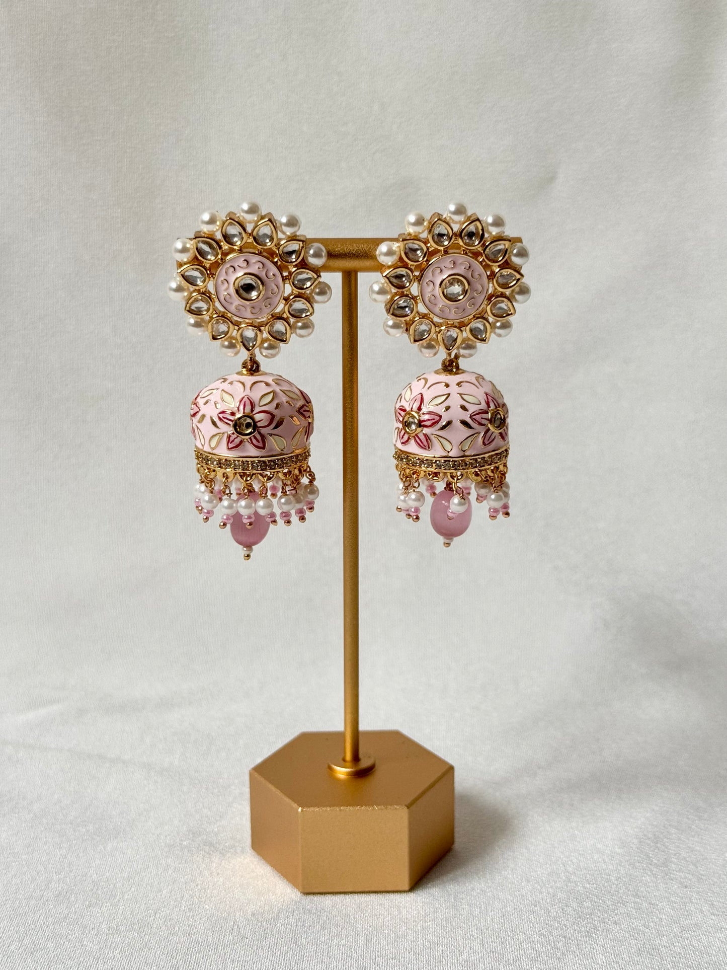 Enamel Flower Jhumka