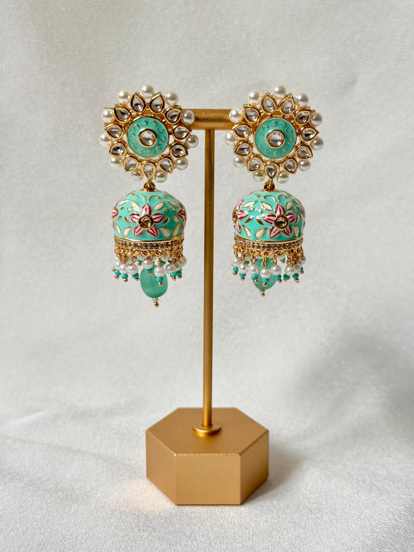 Enamel Flower Jhumka