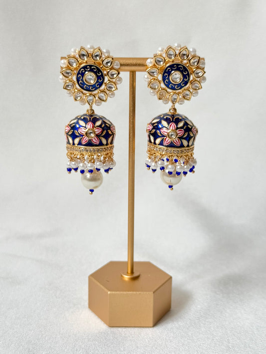 Enamel Flower Jhumka