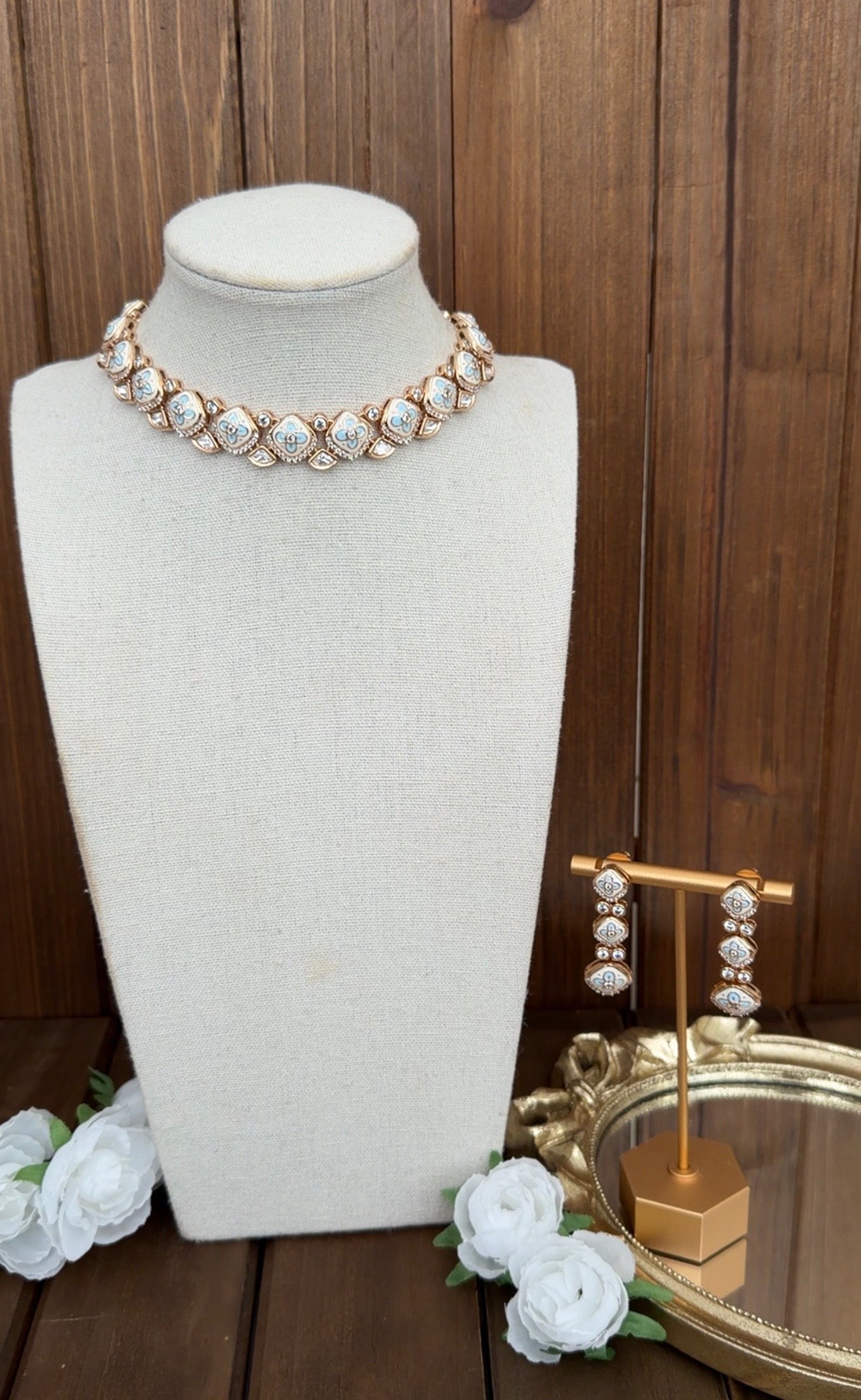 Dainty Enamel Necklace Set