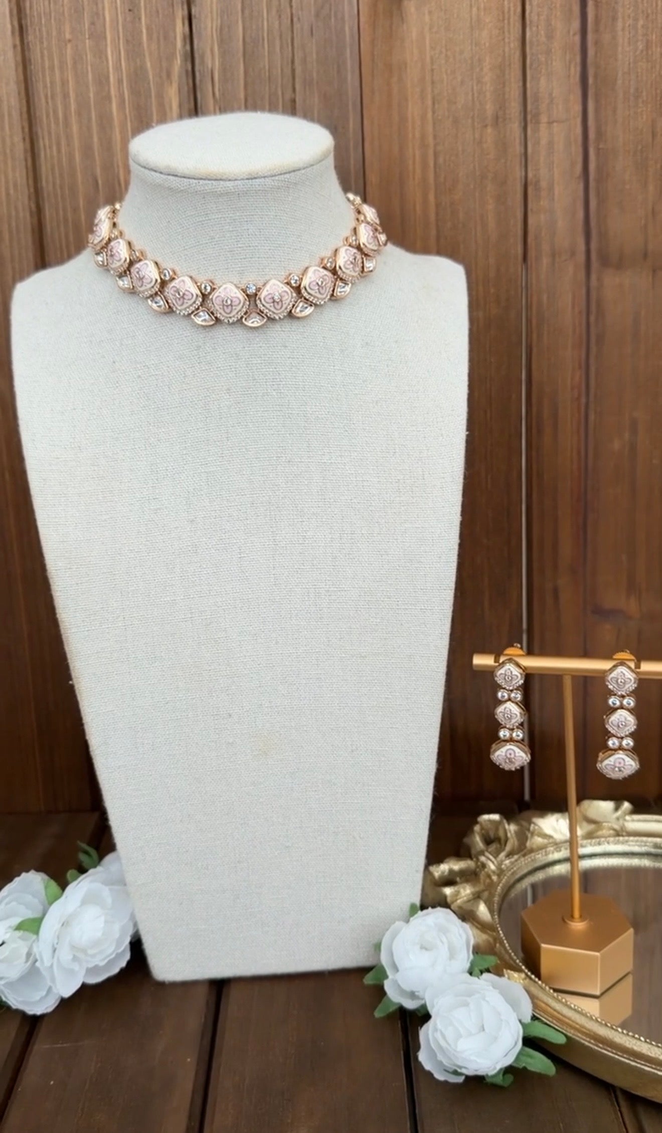 Dainty Enamel Necklace Set