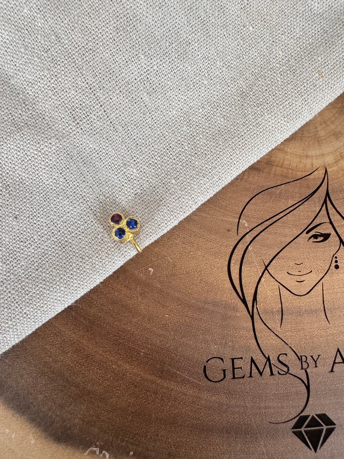 Three Stone Araku Nose Pin