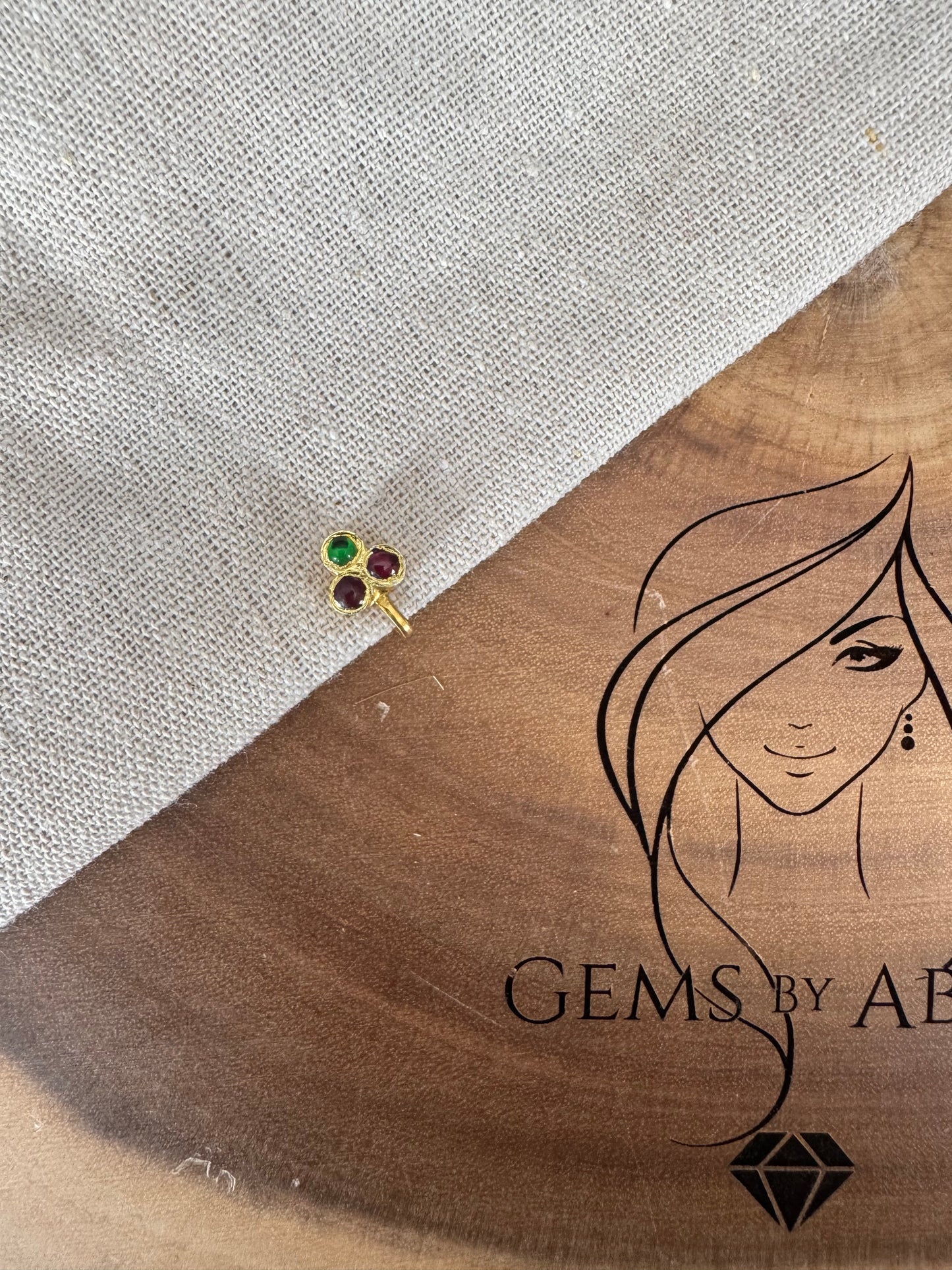 Three Stone Araku Nose Pin