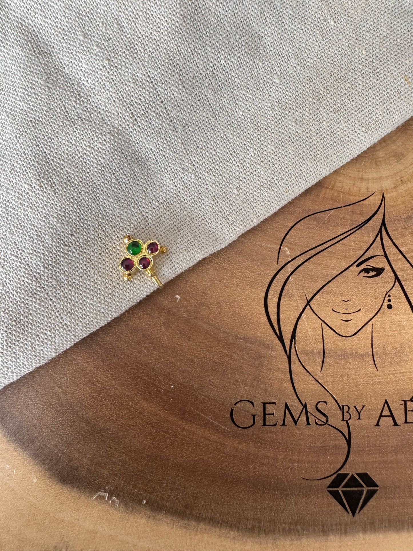4 Stone Araku Nose Pin