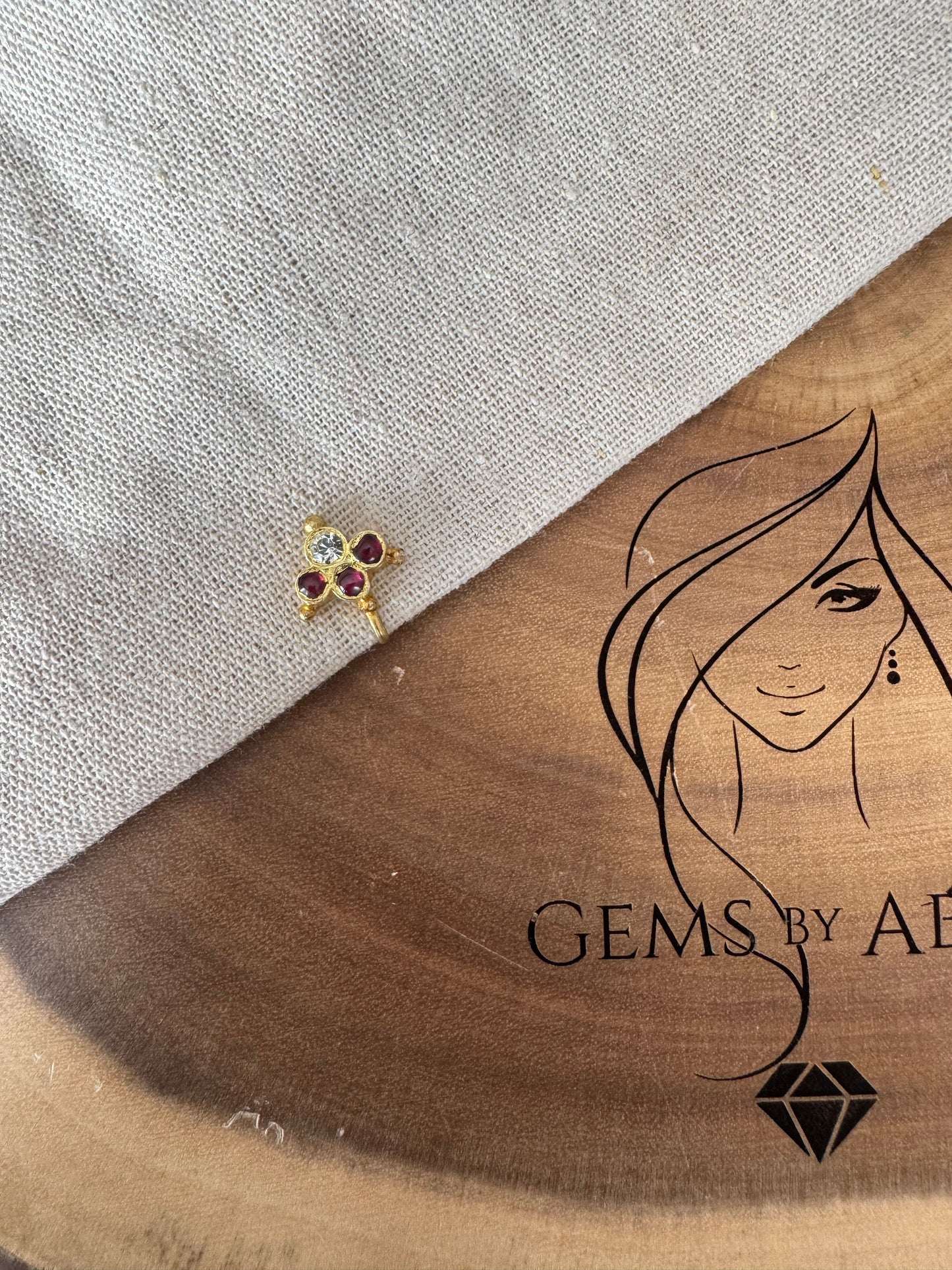 4 Stone Araku Nose Pin