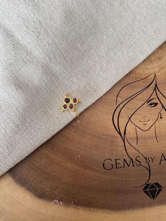 4 Stone Araku Nose Pin