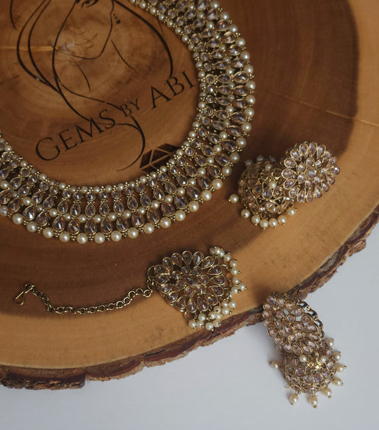 Polki necklace set with jumka