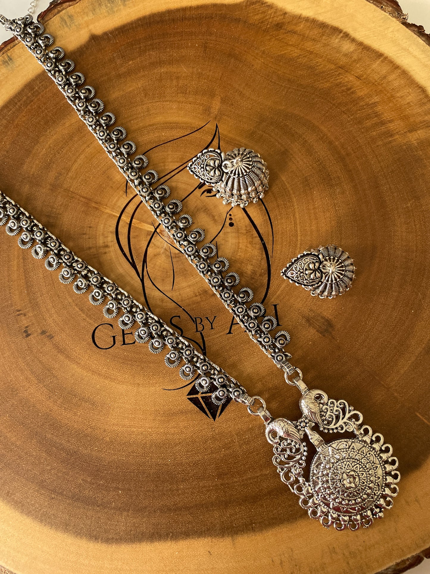 Oxidized Silver Necklace Set