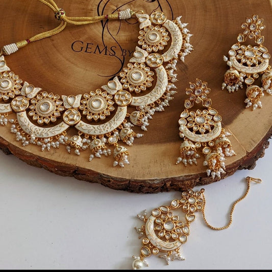 Meenakari statement necklace set